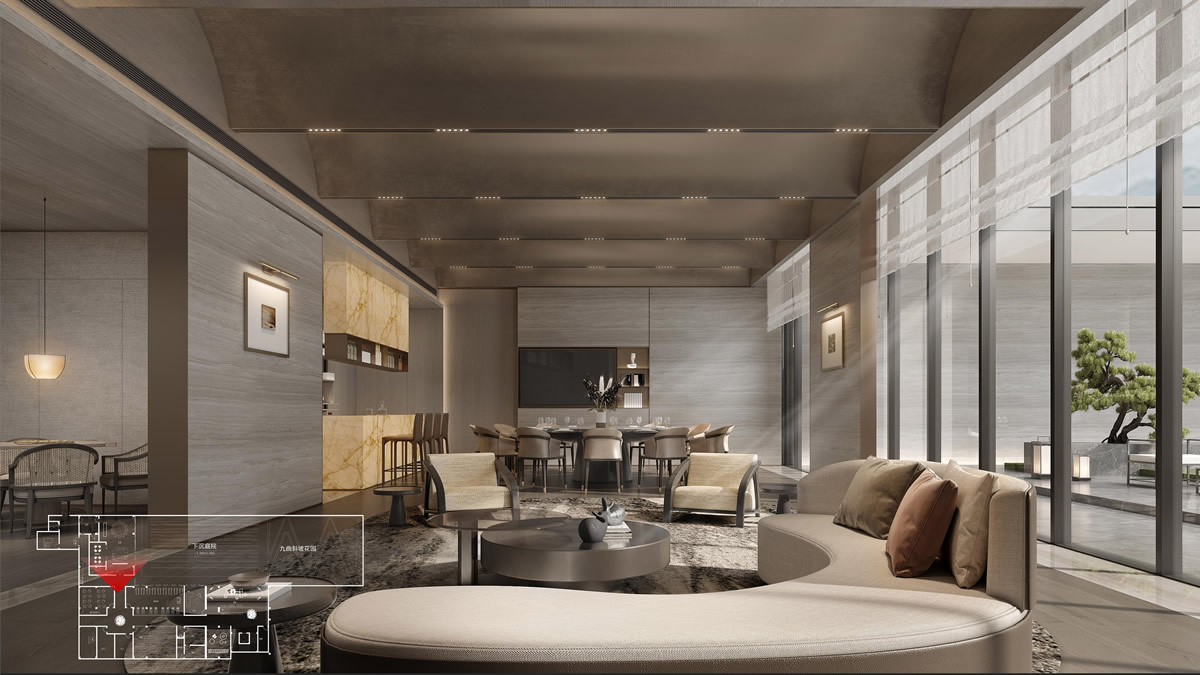 蕪湖·樾江望現(xiàn)代簡(jiǎn)約風(fēng)格售樓部裝飾裝修工程(圖2) 蕪湖·樾江望現(xiàn)代簡(jiǎn)約風(fēng)格售樓部裝飾裝修工程(圖2)