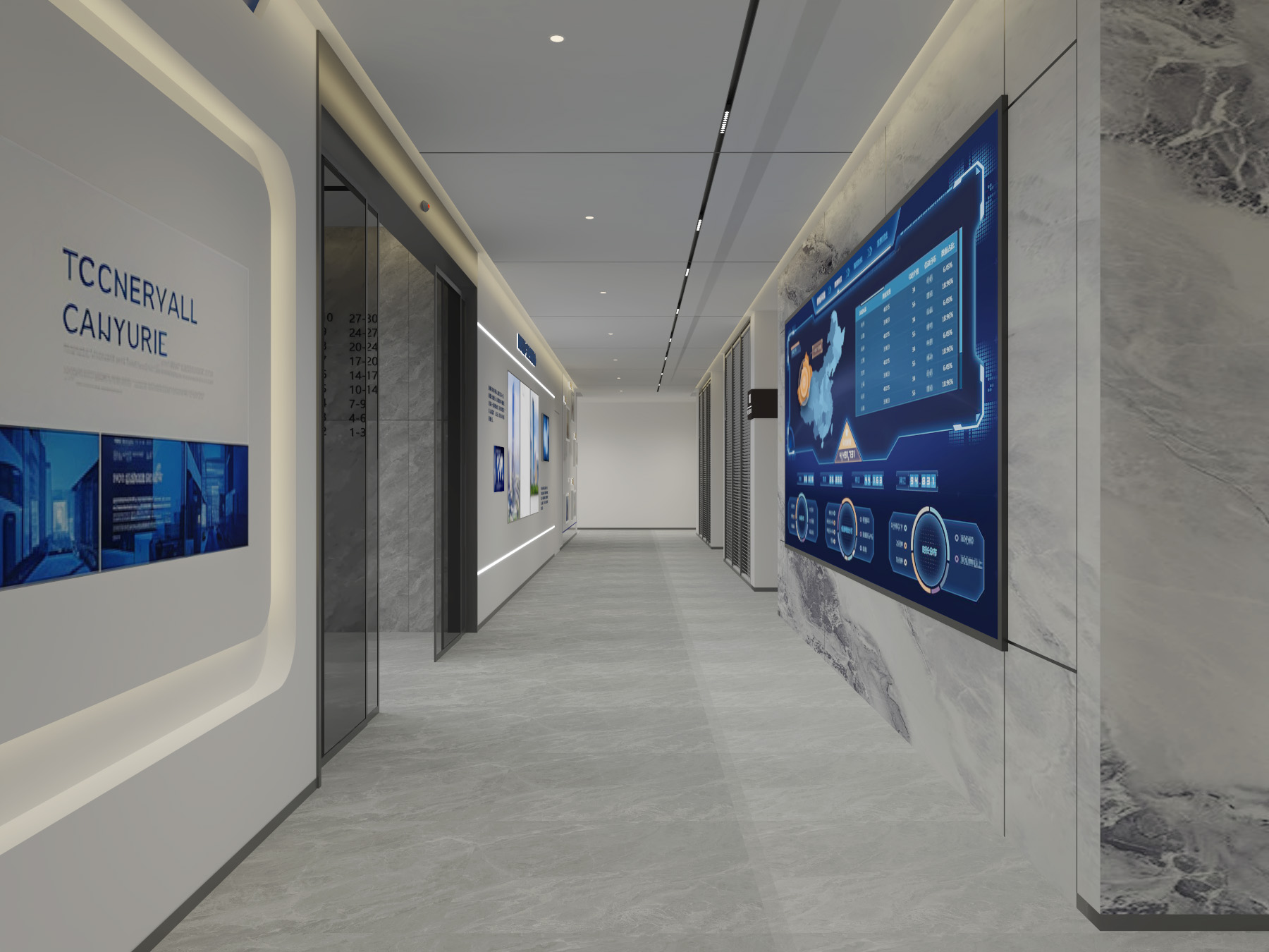 合肥包河區(qū)徽商總部廣場1500㎡設(shè)計(jì)施工一體辦公室裝修項(xiàng)目(圖3) 過道2.jpg